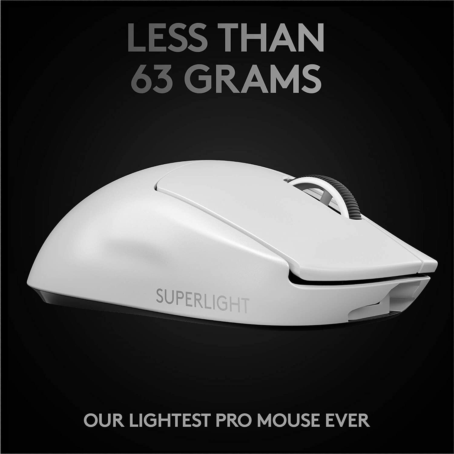 Logitech PRO X SUPERLIGHT Wireless Gaming Mouse With Hero 25K Sensor (910-005944) White